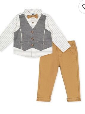 Little Lad Matching Dress outfit with Bowtie